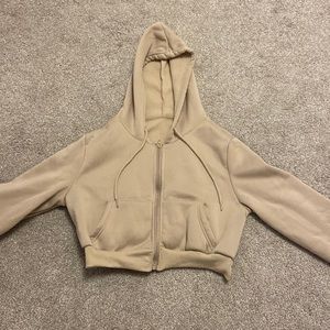 crop zip up hoodie